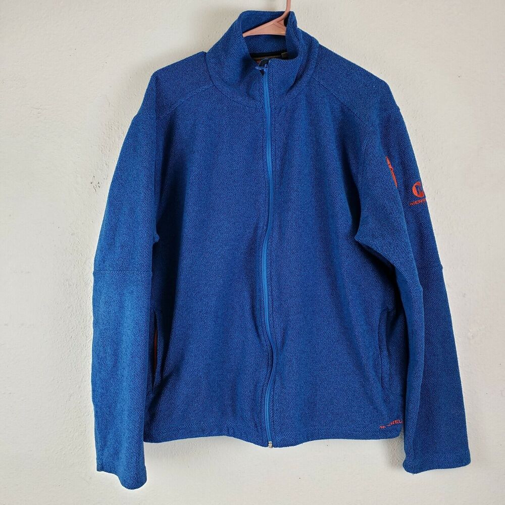 Merrell Mens Blue Long Sleeves‎ Comfort Full Zip Fleece Jacket Size Large